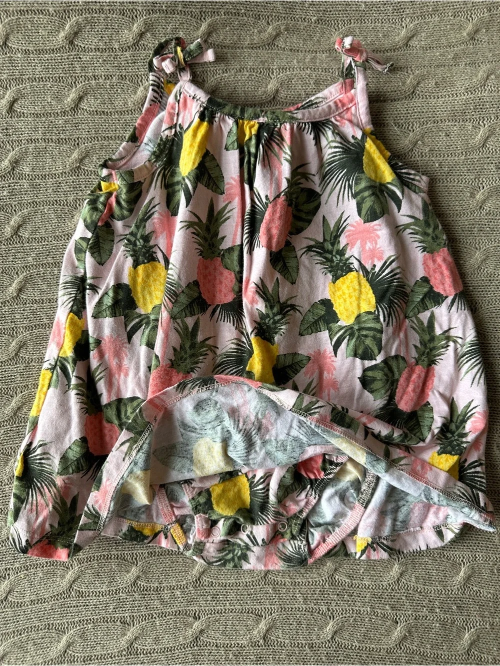 EUC The Children’s Place 4pc Baby Girl Romper Bundle, Tropical, 18-24 Months
